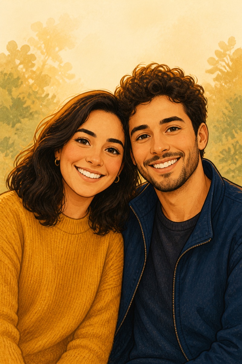 Illustration of Maya & Theo